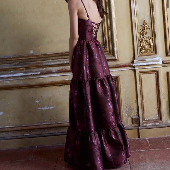 (NWOT) V. Chapman — The Lucetta Dress in Plum Baroque Floral - Picture 4 of 6